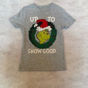 The Grinch Up To Snow Good Graphic Tee | Gray | Size M | Holiday Christmas Shirt